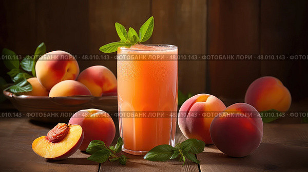 juicy ripe juice drink peachy ai generated. Стоковое AI-изображение, AI-художник Vectorwin / Фотобанк Лори