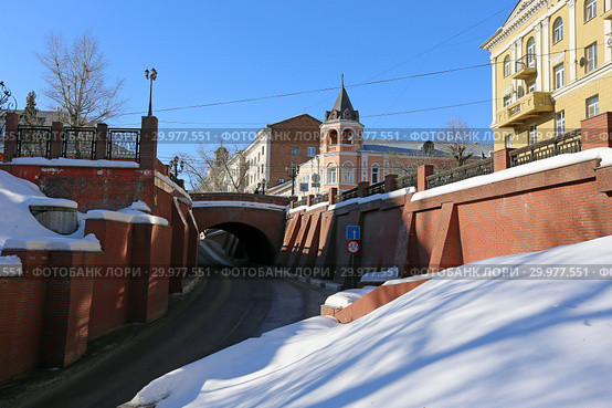 Каменный мост зимой. Город Воронеж (2019 год). Стоковое фото, фотограф Алексей Гусев / Фотобанк Лори