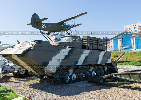 Каменск-Шахтинский, Ростовская область, Россия. Военнная техника, плавающий транспортёр ПТС-2 для преодоления водных преград. (2021 год). Редакционное фото, фотограф Андрей Цыганков / Фотобанк Лори