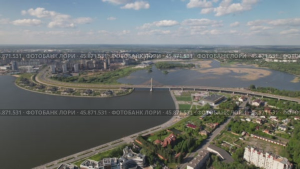 Казань - мост Миллениум (аэросъемка 2022 года) Стоковое видео, видеограф Владислав Самошкин / Фотобанк Лори