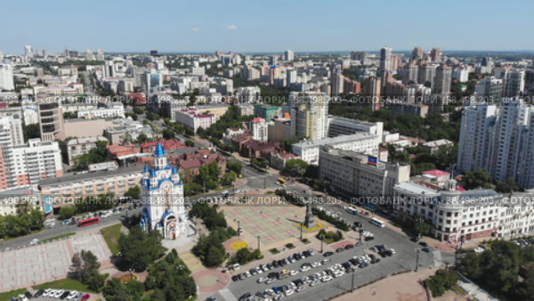 Khabarovsk city from a bird's-eye view (2022 год). Редакционное видео, видеограф Mikhail Davidovich / Фотобанк Лори