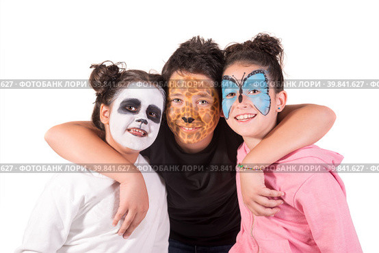 Kids with face-paint. Стоковое фото, фотограф Luis Louro / PantherMedia / Фотобанк Лори