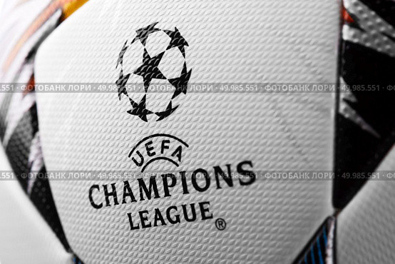 Kiev, Ukraine - February 22, 2018: The first Ukrainian final ball for the Champions League, which will be held on May 26, 2018 in Kiev, for the first time in the history of Ukraine, at the National Sports Complex "Olympic" , close up. Kiev, Ukraine - February 22, 2018: Official Adidas 2018 Champions League Final Soccer ball. Редакционное фото, агентство Ingram Publishing / Фотобанк Лори