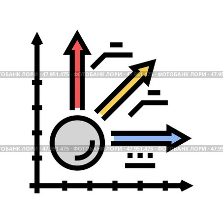 kinematics theory mechanical engineer color icon vector illustration. Стоковая иллюстрация, иллюстратор Vectorwin / Фотобанк Лори