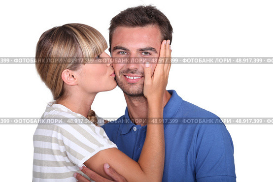 Kiss on the cheek. Стоковое фото, агентство Ingram Publishing / Фотобанк Лори