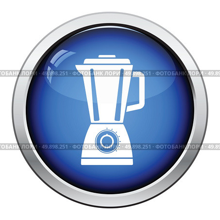 Kitchen blender icon. Glossy button design. Vector illustration. Стоковая иллюстрация, агентство Ingram Publishing / Фотобанк Лори