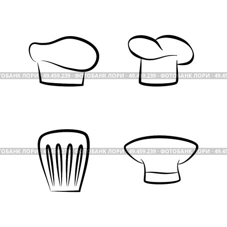 Kitchen caps set, headwear items for baker, chef cook hat, restaurant worker headdress, professional headgear of cooking staff vector illustrations.. Kitchen Caps Set Headwear Item for Baker Chef Cook. Стоковая иллюстрация, агентство Ingram Publishing / Фотобанк Лори