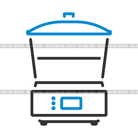 Kitchen Steam Cooker Icon. Editable Bold Outline With Color Fill Design. Vector Illustration. Стоковая иллюстрация, агентство Ingram Publishing / Фотобанк Лори