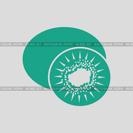 Kiwi icon. Gray background with green. Vector illustration. Стоковая иллюстрация, агентство Ingram Publishing / Фотобанк Лори