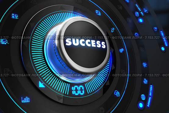 Кнопка регулятора с надписью Success. Стоковая иллюстрация, иллюстратор Илья Урядников / Фотобанк Лори