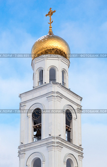 Колокольня Иверского женского монастыря в Самаре. Стоковое фото, фотограф FotograFF / Фотобанк Лори