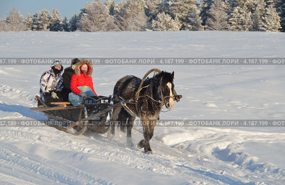 Конно-санный поход по хребтам Уральских гор (2013 год). Редакционное фото, фотограф Овчинникова Ирина / Фотобанк Лори