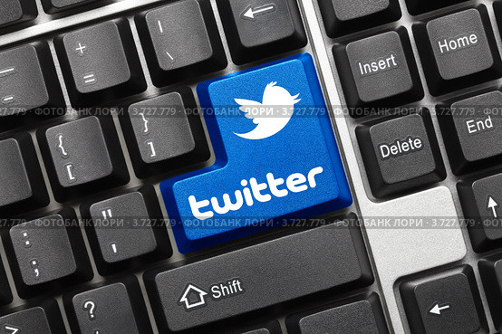 Концептуальная клавиатура - Клавиша "Twitter" (2011 год). Редакционное фото, фотограф Самохвалов Артем / Фотобанк Лори