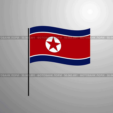Korea North waving Flag. Стоковая иллюстрация, агентство Ingram Publishing / Фотобанк Лори