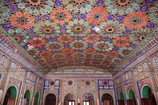 Kot Diji Fort, Pakistan - 24 Mar 2021: Sheesh Mahal, Shahi Palace of Kotdiji close Kot Diji Fort in Khairpur District, Pakistan. Редакционное фото, фотограф Сергей Стрелков / Фотобанк Лори