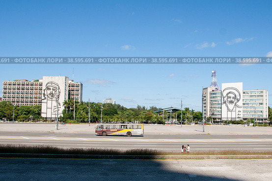 Куба. Гавана. Виды общественной площади Революции. Cuba. Havana. Types of the public square of the Revolution. (2014 год). Редакционное фото, фотограф Алексей Смышляев / Фотобанк Лори