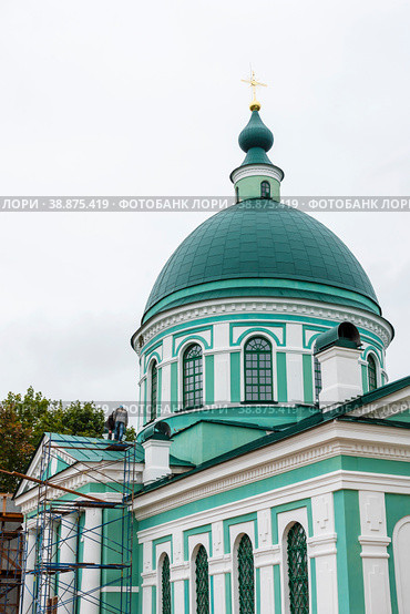 Купол храма Троицы Живоночальной. Деревня Сопины, Новгородская область (2021 год). Стоковое фото, фотограф Александр Щепин / Фотобанк Лори