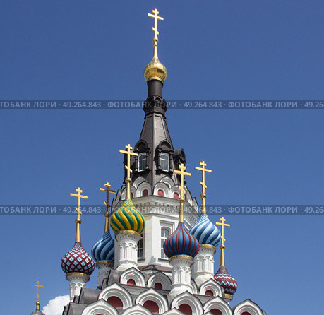 Купола Храма Утоли мои печали. Саратов. Редакционное фото, фотограф Евгений Будюкин / Фотобанк Лори