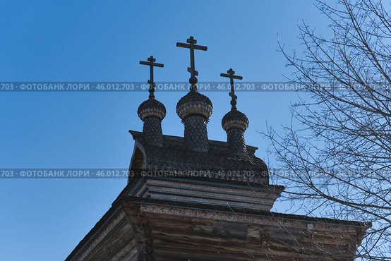 Купола на Церкови Георгия Победоносца (Музей-заповедник Коломенское, Москва) (2022 год). Стоковое фото, фотограф Legroin / Фотобанк Лори