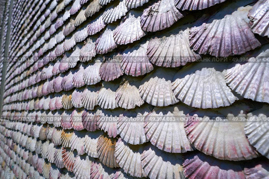 La toja island Toxa Chapel made of sea shells in Pontevedra Galicia Spain. Стоковое фото, агентство Ingram Publishing / Фотобанк Лори