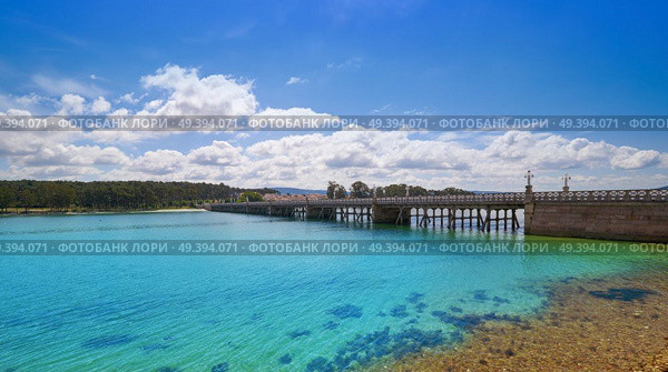 La Toja Toxa island bridge in Pontevedra of Galicia spain. Стоковое фото, агентство Ingram Publishing / Фотобанк Лори