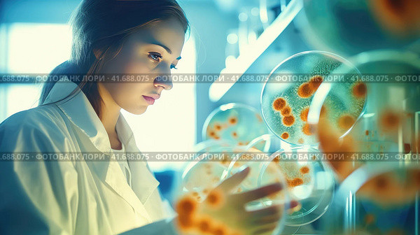 Laboratory for the Study of Living Organic Substances. Стоковое AI-изображение, AI-художник Кирилл Черезов / Фотобанк Лори