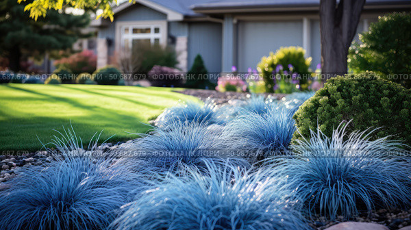 landscape blue fescue ai generated. Стоковое AI-изображение, AI-художник Vectorwin / Фотобанк Лори