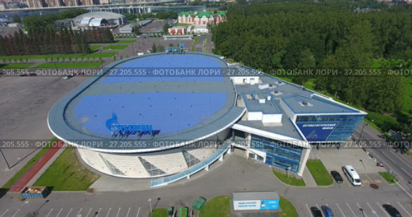 Легкоатлетический манеж "Газпрома" около Приморского парка на Крестовском острове. Санкт-Петербург (2017 год). Редакционное видео, видеограф Кекяляйнен Андрей / Фотобанк Лори