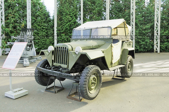 Легковой автомобиль ГАЗ - 67Б (СССР).Музей военной техники на Поклонной горе в Москве (2013 год). Редакционное фото, фотограф stargal / Фотобанк Лори