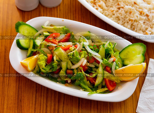 Light delicious and healthy vegetable salad Choban. Стоковое фото, фотограф Яков Филимонов / Фотобанк Лори