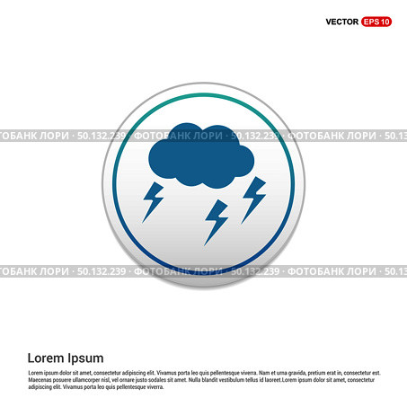 Lightening Cloud Icon - white circle button. Стоковая иллюстрация, агентство Ingram Publishing / Фотобанк Лори