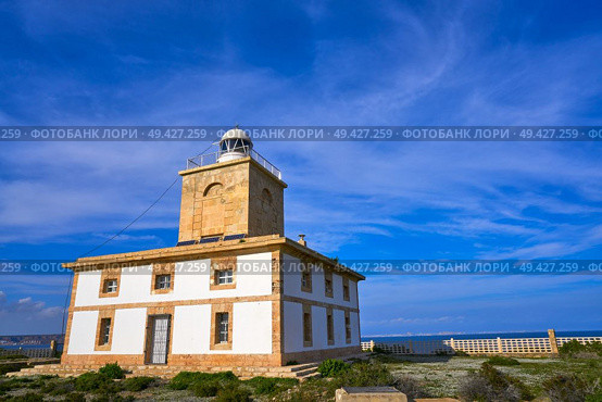 Lighthouse Faro of Nova Tabarca island in Alicante Spain. Стоковое фото, агентство Ingram Publishing / Фотобанк Лори