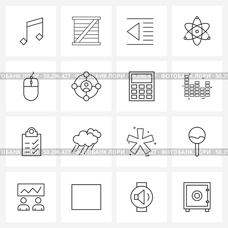Line Icon Set of 16 Modern Symbols of targeted, target, left, computer, mouse Vector Illustration. Стоковая иллюстрация, агентство Ingram Publishing / Фотобанк Лори
