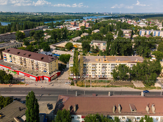 Lipetsk, Russia - Aug 5. 2018. view of Levoberezhny district and Zoya Kosmodemyanskaya street. Редакционное фото, фотограф Володина Ольга / Фотобанк Лори