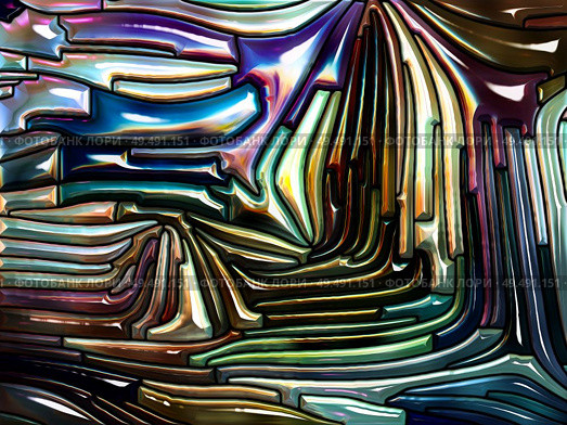 Liquid Pattern series. Abstract composition of Stained glass design reminiscent of Art Nouveau suitable in projects related to Nature, beauty and spirituality. Стоковое фото, агентство Ingram Publishing / Фотобанк Лори