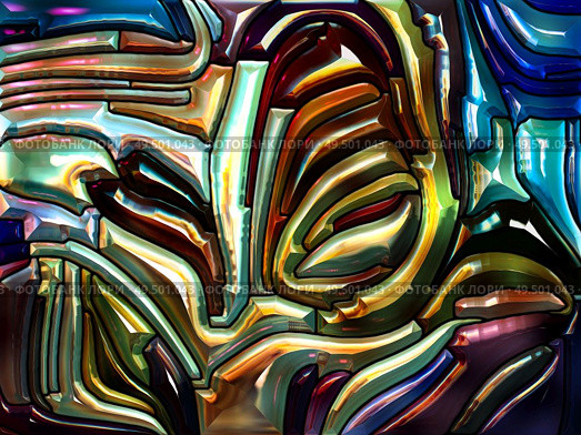 Liquid Pattern series. Background design of Stained glass design reminiscent of Art Nouveau on the subject of Nature, beauty and spirituality. Стоковое фото, агентство Ingram Publishing / Фотобанк Лори