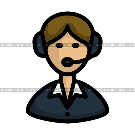 Logistic Dispatcher Consultant Icon. Editable Bold Outline With Color Fill Design. Vector Illustration. Стоковая иллюстрация, агентство Ingram Publishing / Фотобанк Лори