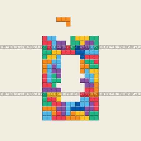 Logo number "0", video game pixel style. Editable vector design. . Стоковая иллюстрация, агентство Ingram Publishing / Фотобанк Лори