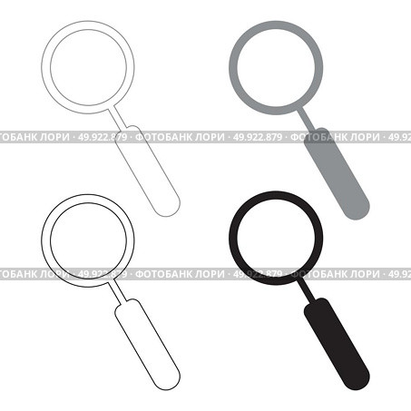 Loupe   the black and grey color set icon .. Loupe   it is the black and grey color set icon . Стоковая иллюстрация, агентство Ingram Publishing / Фотобанк Лори