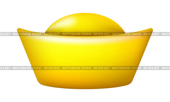 Lunar New Year golden ingot. Vector illustration. Стоковая иллюстрация, агентство Ingram Publishing / Фотобанк Лори