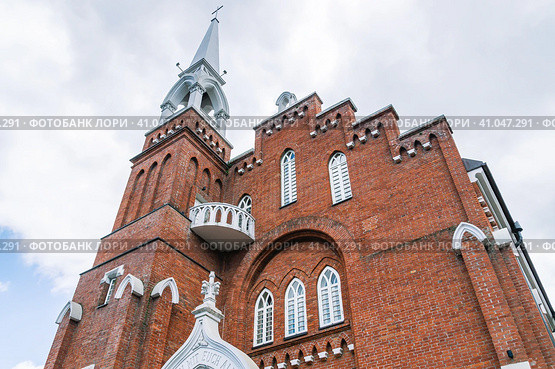 Lutheran Church in Vladikavkaz. A prayer house built by the German community in the 19th century in the city of Vladikavkaz. Evangelical Lutheran Church. A Gothic building in the Caucasus. Стоковое фото, фотограф Эдуард Белкин / Фотобанк Лори