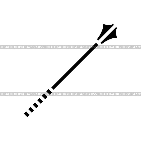 mace weapon military glyph icon vector illustration. Стоковая иллюстрация, иллюстратор Vectorwin / Фотобанк Лори