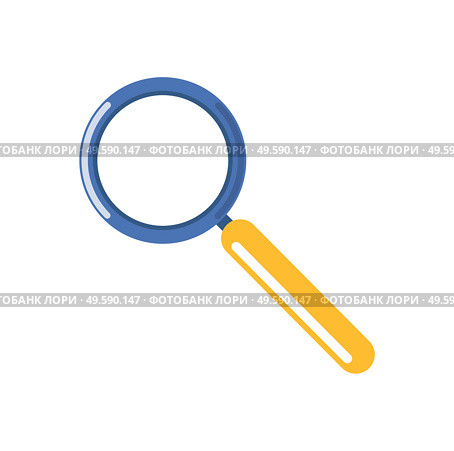 Magnifier glass isolated zooming tool icon. Vector magnifying object, research instrument isolated on white. Investigation and optical search, magnification. Magnifier Glass Isolated Zooming Tool Icon. Vector. Стоковая иллюстрация, агентство Ingram Publishing / Фотобанк Лори