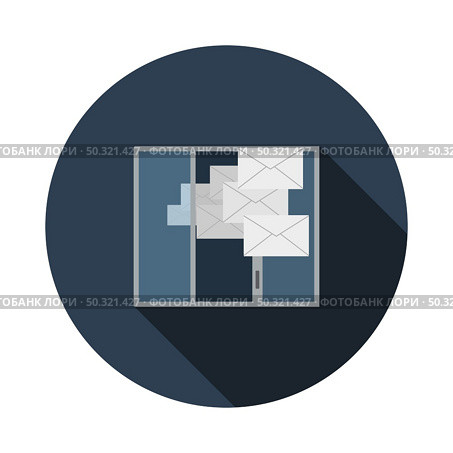 Mailing Icon. Flat Circle Stencil Design With Long Shadow. Vector Illustration. Стоковая иллюстрация, агентство Ingram Publishing / Фотобанк Лори