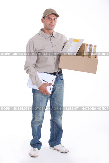 Mailman with registered mail. Стоковое фото, агентство Ingram Publishing / Фотобанк Лори