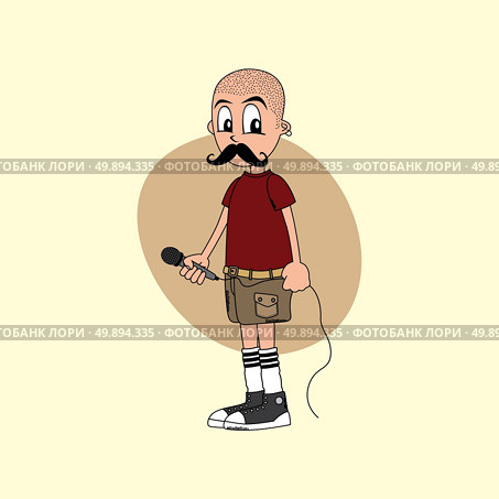 male cartoon character singer music band. male cartoon character singer music band theme vector art illustration. Стоковая иллюстрация, агентство Ingram Publishing / Фотобанк Лори