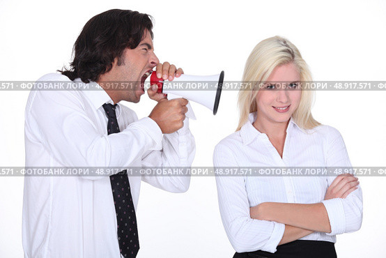 Male shouting in a megaphone. Стоковое фото, агентство Ingram Publishing / Фотобанк Лори