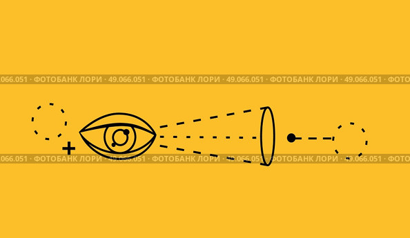 Man ability to visualize concept. Capability and talent, competence and potential, capacity and aptitude, skill visual, activity spatial education pastime, self professional. Thin line black on yellow. Стоковая иллюстрация, агентство Ingram Publishing / Фотобанк Лори
