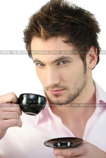 Man having a cup of coffee. Стоковое фото, агентство Ingram Publishing / Фотобанк Лори