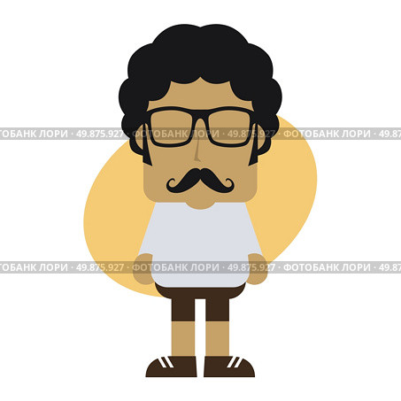 man hipster avatar user picture cartoon character vector illustration. cartoon guy avatar picture. Стоковая иллюстрация, агентство Ingram Publishing / Фотобанк Лори